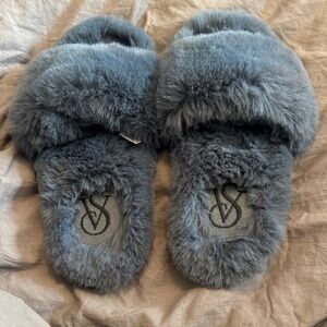 Victoria's Secret Charcoal Plush Slippers